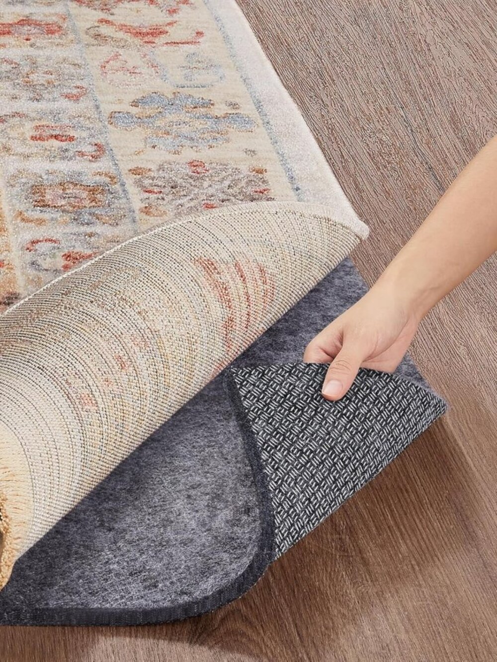 Non-Slip Cushioned Runner Rug Pad 2x8 Ft | Felt & Silicone Backing, Anti-Skid